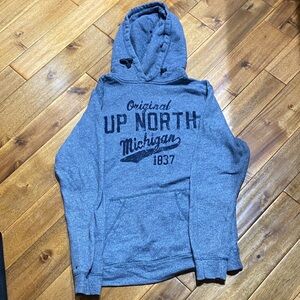 Vintage Very Light Blue UP NORTH Michigan Hoodie